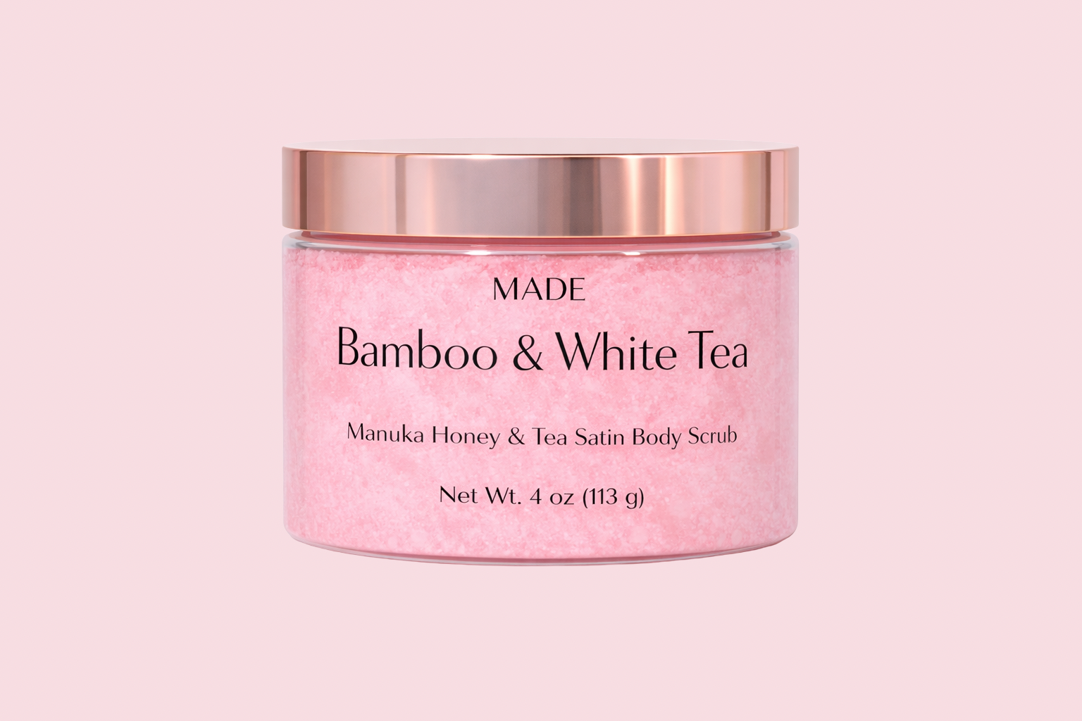 Bamboo & White Tea — Manuka  Honey & Tea Satin Body Scrub — 4 oz