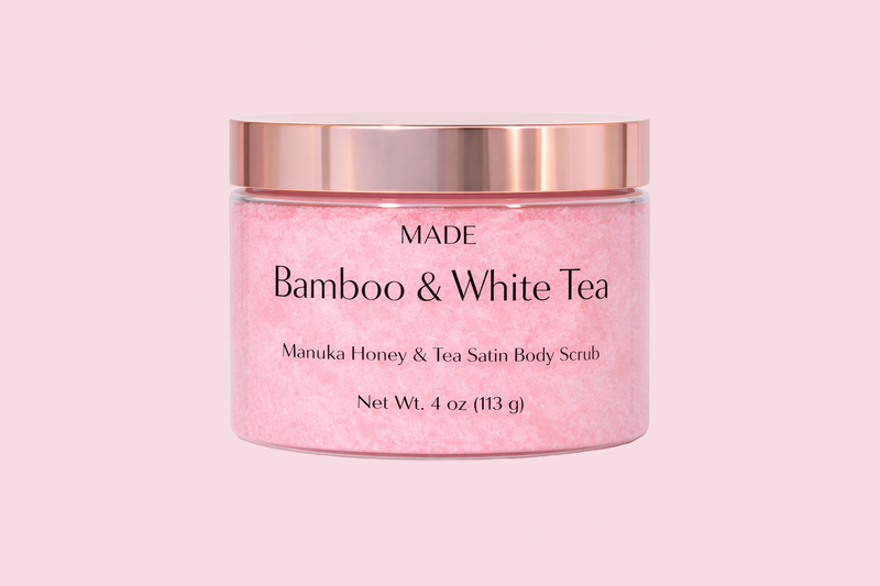 Bamboo & White Tea — Manuka  Honey & Tea Satin Body Scrub — 4 oz