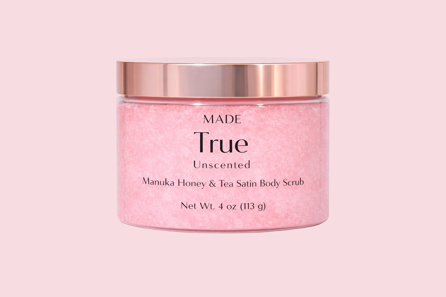 True — Manuka Honey & Tea Satin Body Scrub Unscented — 4 oz