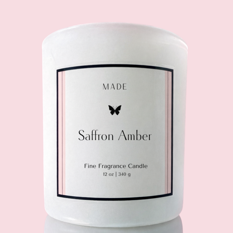 Saffron Amber — Coco Avocado Wax Candle — 12 oz