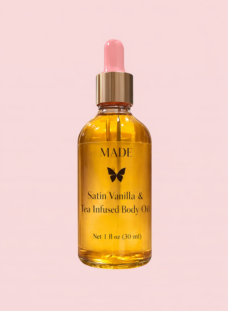 Satin Vanilla & Tea Infused Body Oil Unscented Mini