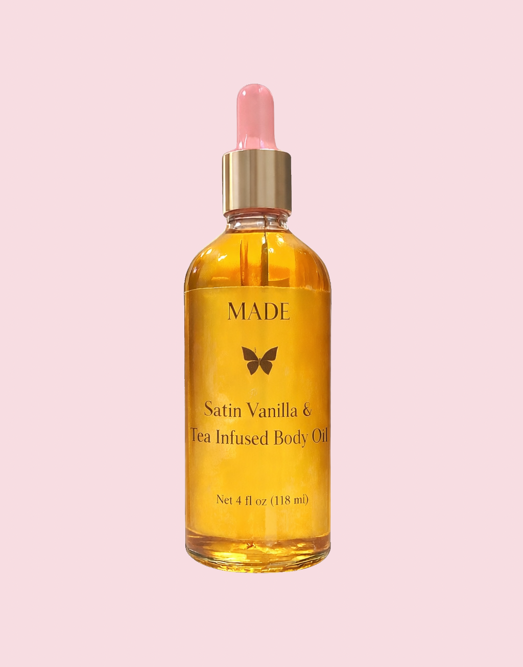 Satin Vanilla & Tea Infused Body Oil Unscented — 4 oz