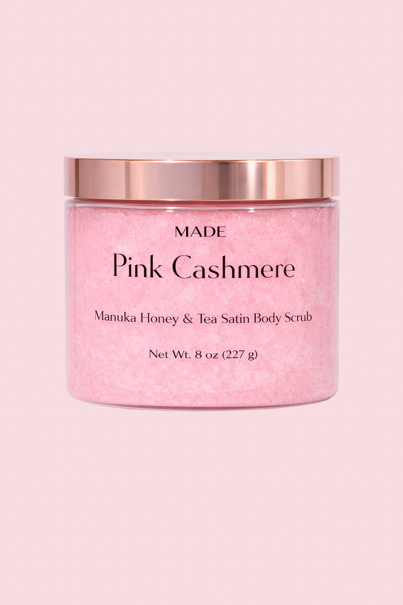 Pink Cashmere — Manuka Honey & Tea Satin Body Scrub — 8 oz