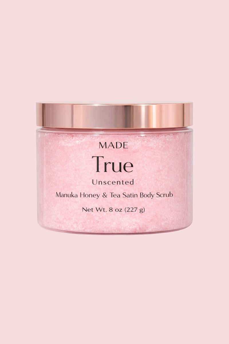 True — Manuka Honey & Tea Satin Body Scrub Unscented — 8 oz