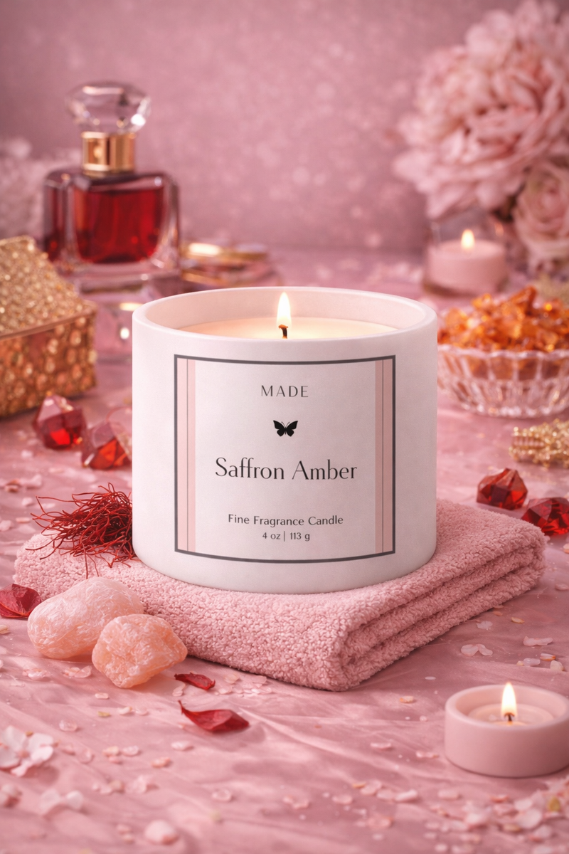 Saffron Amber — Coco Avocado Wax Candle — 4 oz